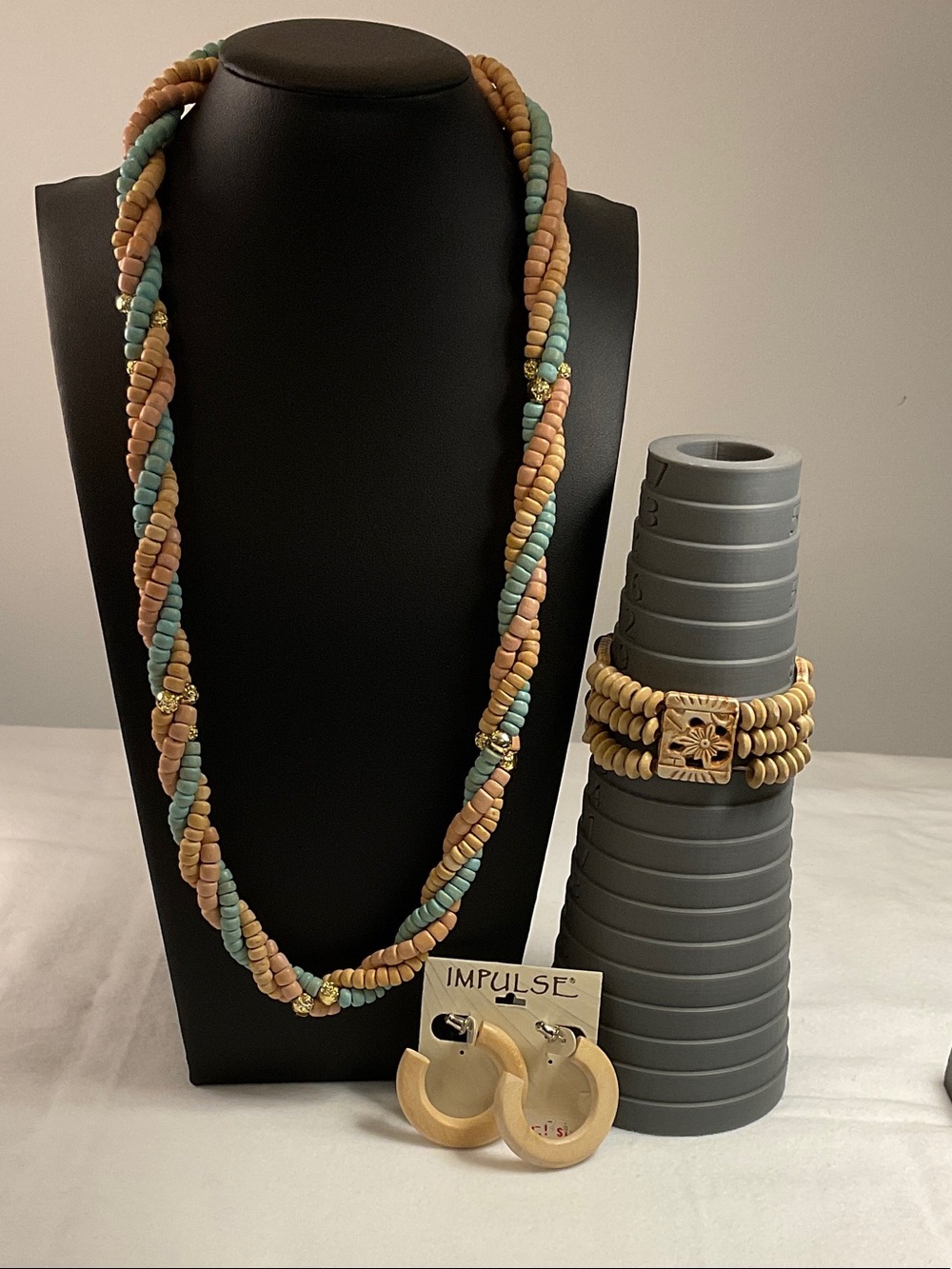 Tan Wooden Jewelry Bundle